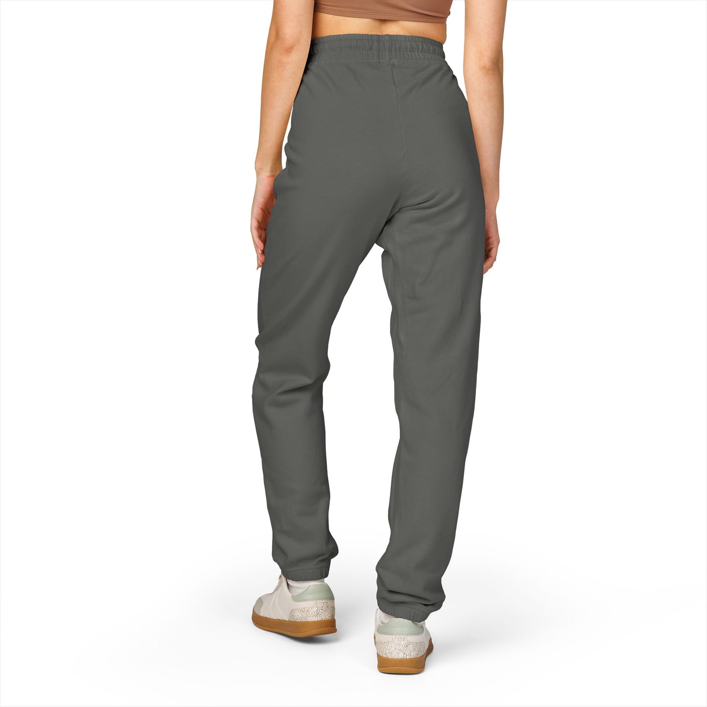 Embroidered Palm Leaf Fleece Sweatpants — Garment-Dyed Cozy Joggers