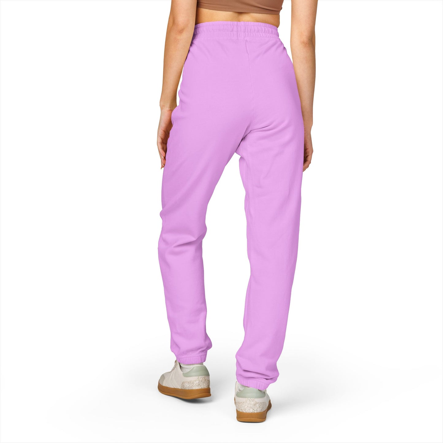 Embroidered Palm Leaf Fleece Sweatpants — Garment-Dyed Cozy Joggers
