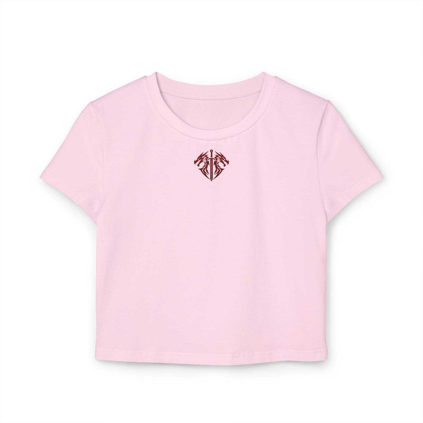 Women's Dragon Sword Baby Tee — Cropped Graphic Crop Top for Fantasy Fans