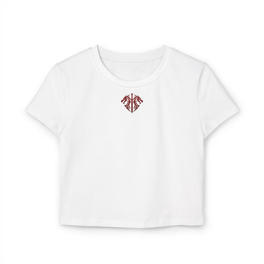 Women's Dragon Sword Baby Tee — Cropped Graphic Crop Top for Fantasy Fans