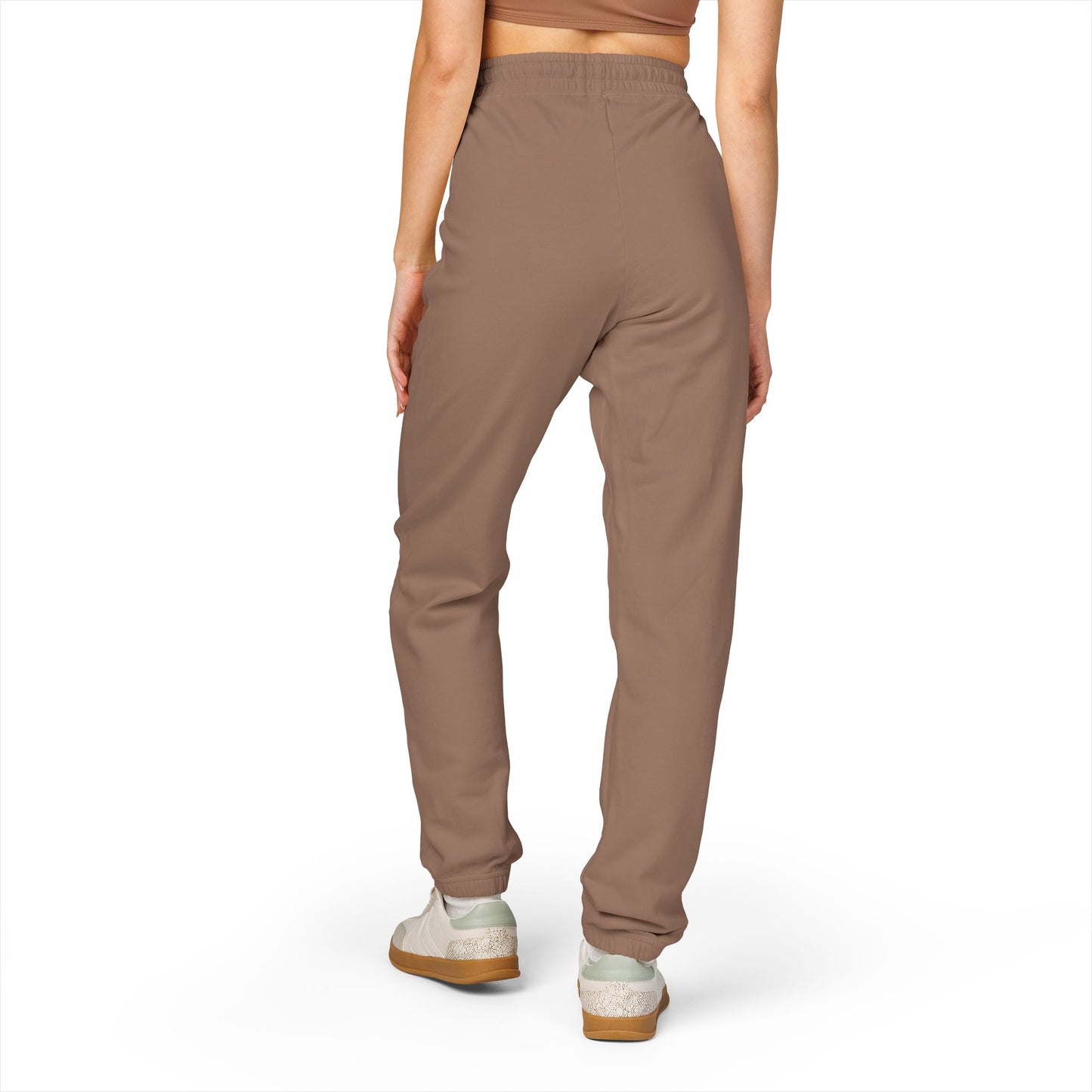 Embroidered Palm Leaf Fleece Sweatpants — Garment-Dyed Cozy Joggers