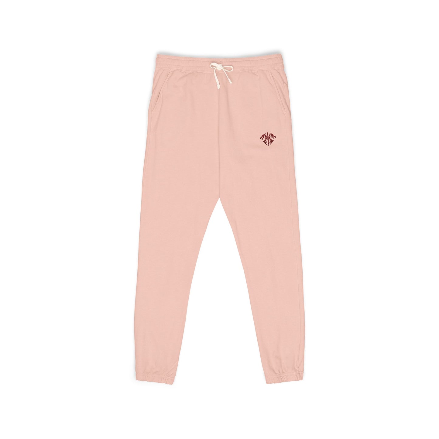 Embroidered Palm Leaf Fleece Sweatpants — Garment-Dyed Cozy Joggers