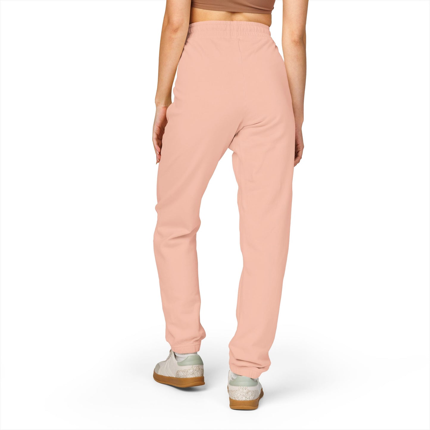 Embroidered Palm Leaf Fleece Sweatpants — Garment-Dyed Cozy Joggers