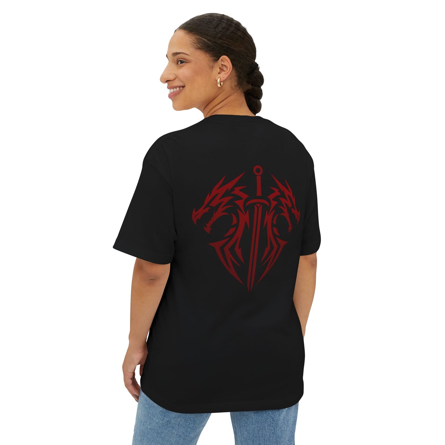 Dragon Sword Tee — Tribal Heart Sword Graphic T‑Shirt