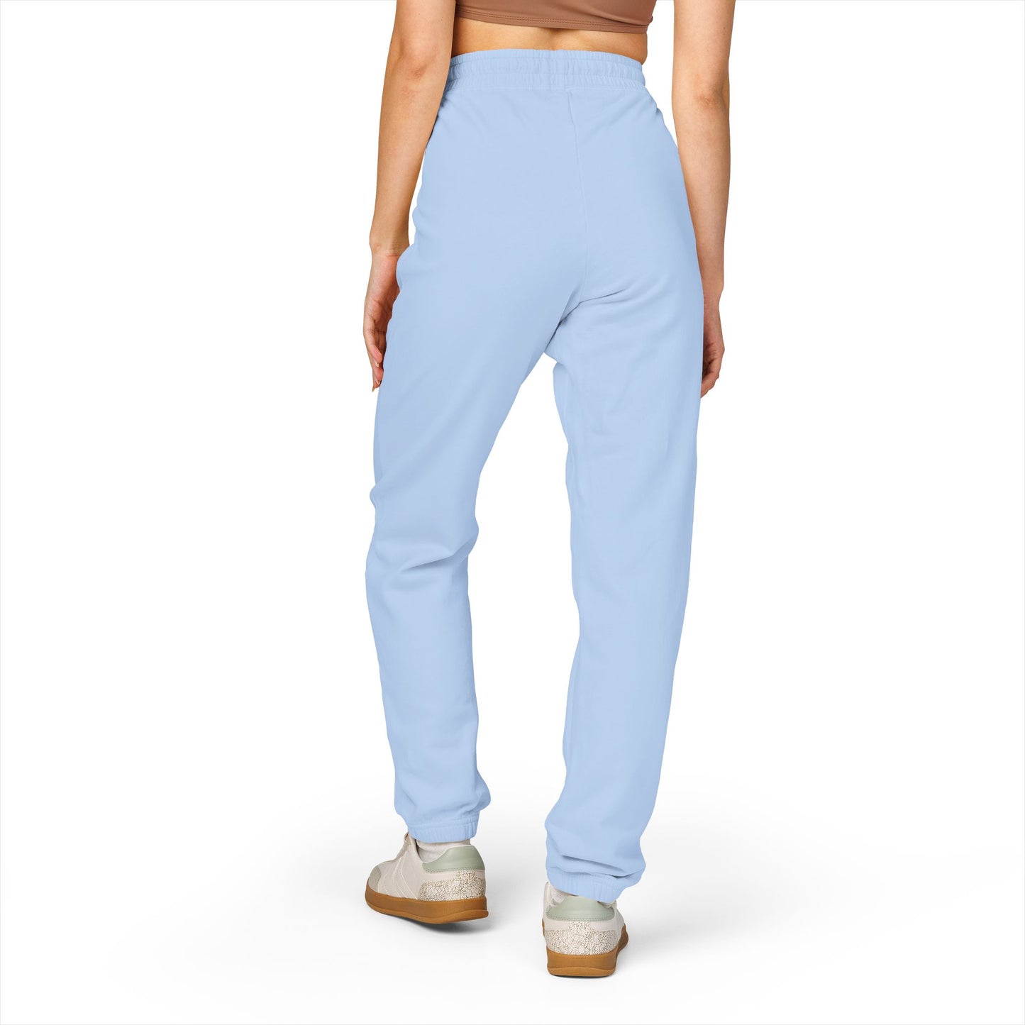 Embroidered Palm Leaf Fleece Sweatpants — Garment-Dyed Cozy Joggers