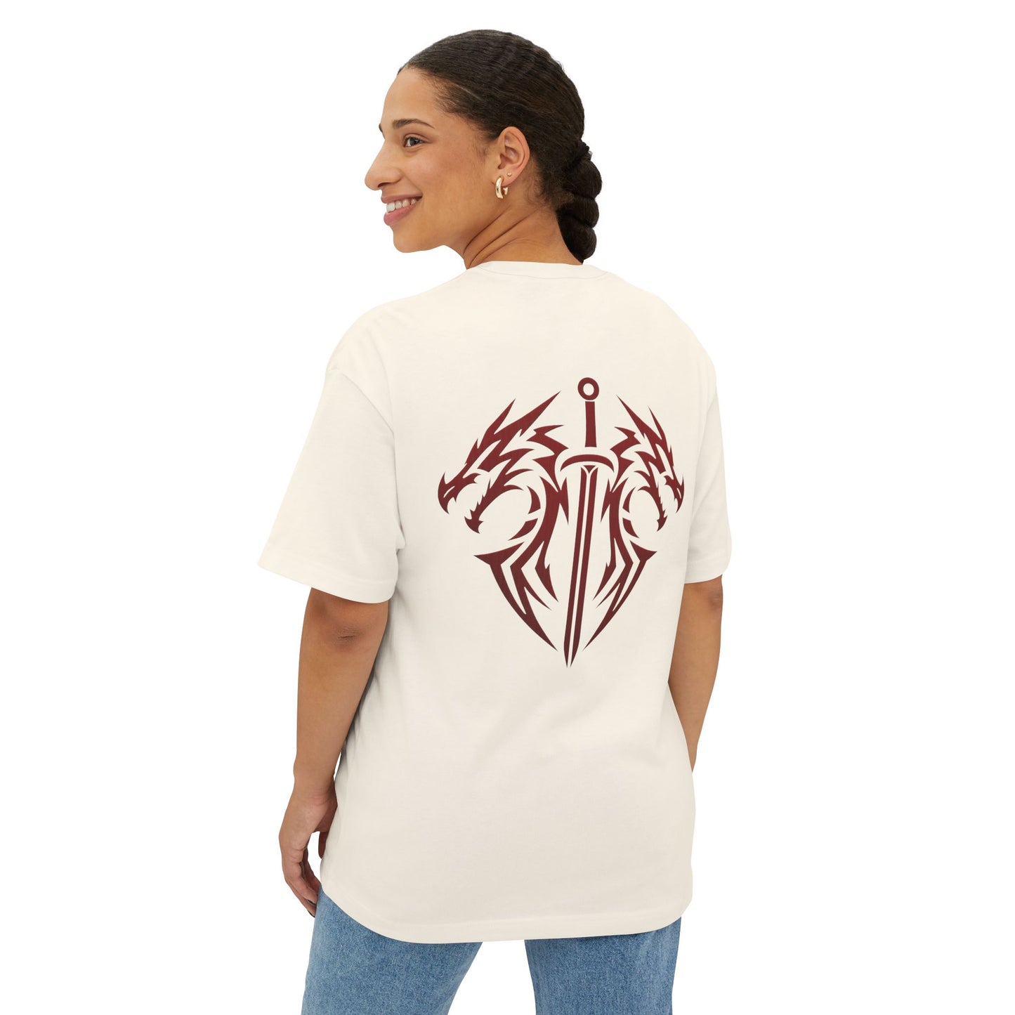 Dragon Sword Tee — Tribal Heart Sword Graphic T‑Shirt