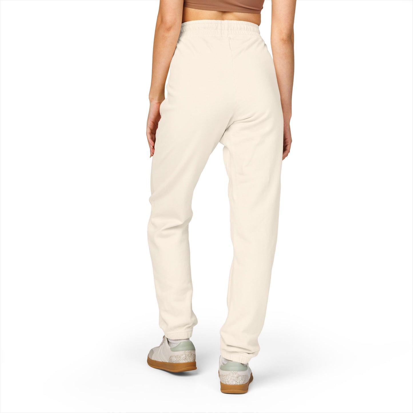 Embroidered Palm Leaf Fleece Sweatpants — Garment-Dyed Cozy Joggers