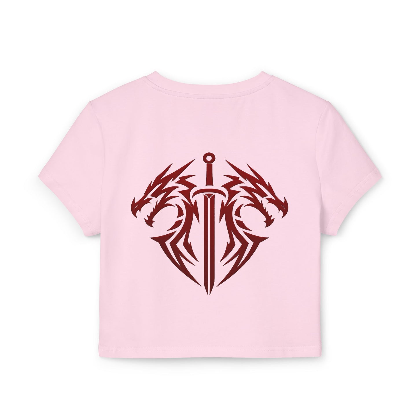 Women's Dragon Sword Baby Tee — Cropped Graphic Crop Top for Fantasy Fans